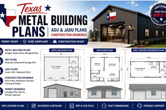 design texas metal building plan adu and jadu plan construction drawings