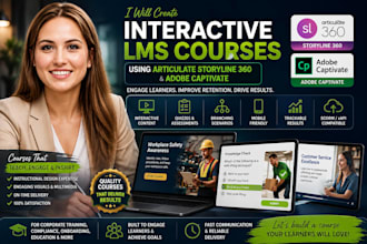 create interactive lms courses using articulate storyline 360, adobe captivate