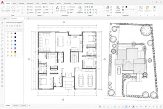 draw autocad 2d floor plan, architect site plan, house plans and blueprints