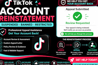 help with tiktok account reinstatement and appeal