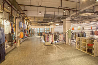 remodel retail showroom, entry vestibule, design rooms, hospitality zone render