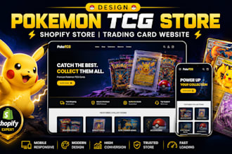 design pokemon shopify store trading card website tcg store pokemon website