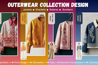 design a custom outerwear fashion collection with prints
