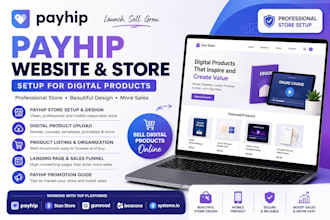 build a payhip website, payhip store setup and digital
