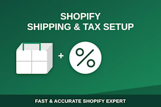 setup shopify shipping rates, sales tax, and fix checkout errors