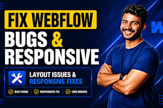 fix webflow design issues, bugs and layout problems as a webflow expert