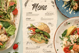 food menu design, restaurant menu design, food flyer