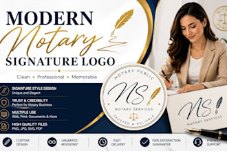 design a modern notary signature logo