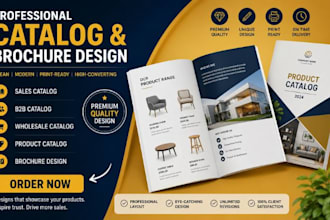 design b2b product catalog, real estate brochure, sales catalogue for wholesales