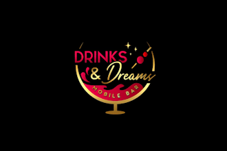 design bar, club, drinks, hookah and nightclub logo