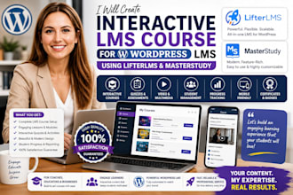 create interactive lms course for wordpress lms using lifterlms, masterstudy