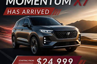 design a professional car dealership flyer or automotive ad