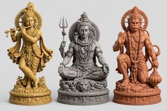 sculpt a custom 3d figurine stl miniature character statue for 3d printing