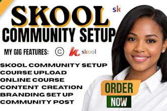 set up your skool community, course and membership program