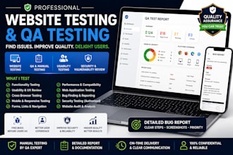 do website testing, QA testing, usability testing and bug