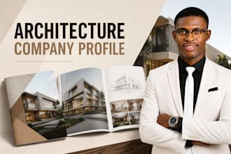 design an architecture company profile and architectural portfolio