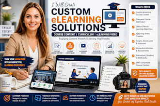 create custom elearning course content, course curriculum, elearning video