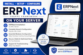 install, setup, and configure erpnext frappe on your server