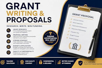 write grant proposals and grant applications to help secure funding
