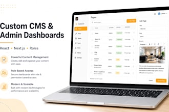 build a custom cms and react next js admin dashboard