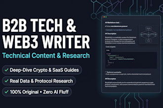 write engaging tech, crypto, and web3 articles or blog posts