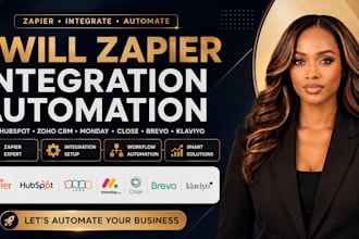 zapier integration automation with hubspot zoho CRM monday close brevo klaviyo