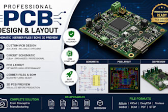 design pcb, pcb layout, schematic, gerber files and bom