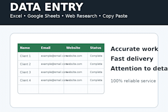 do data entry web research and copy paste