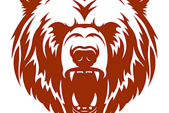 design luxury bear mascot logo and tshirt mockup for brand