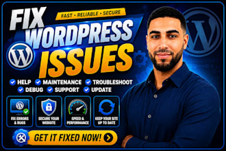 fix wordpress issues, help, wp maintenance, troubleshoot, debug, support, update