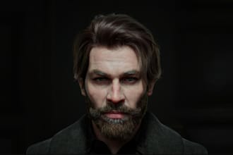 do 3d metahuman, 3d hair groom, xgen hair model, houdini hair, 3d game character
