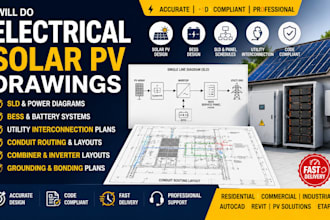 do electrical solar pv drawings sld bess interconnection plans conduit routing