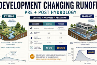 calculate pre and post development runoff for your hydrology report