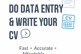 do fast typing, data entry, proofreading and CV writing