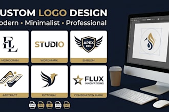 create a modern custom logo design for your brand