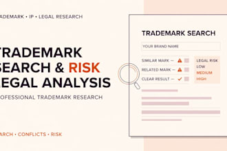 conduct a trademark search and provide legal risk analysis