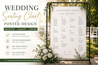 create a beautiful and elegant wedding seating chart design