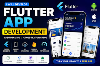 develop a flutter app for android and ios