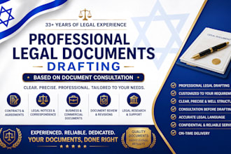 draft professional legal documents with 33 years of experience
