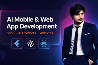 develop ai web app, mobile app, ai saas app, ai website as full stack developer