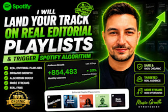 land your track on real editorial playlists and trigger spotify algorithm