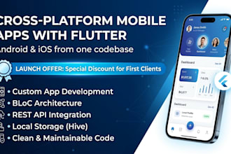 develop a flutter mobile app for android and ios