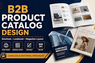 design b2b product catalog, magazine layout, brochure, lookbook and magazine ads