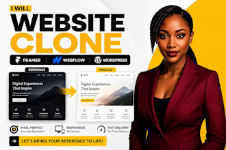 clone or duplicate any website in framer, webflow or wordpress framer website