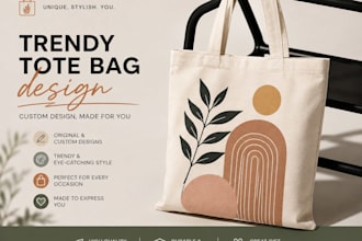 create a unique custom tote bag design
