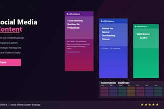 create a 30 day social media content calendar with captions and hashtags