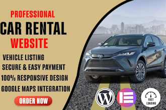 design a modern car rental website with online booking and reservations