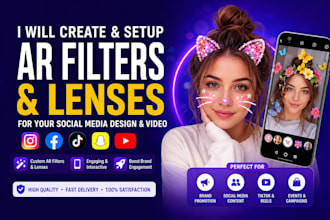 create and setup ar filters and lenses for tiktok and snapchat