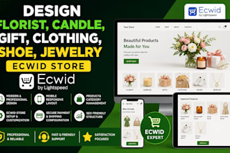 design florist candle gift shop clothing shoe jewelry store ecwid website