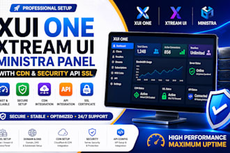 setup xui one, xtreamui, ministra panel with CDN and security, API, SSL